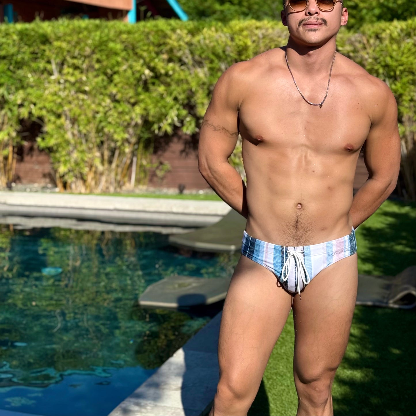 Classic Swim Brief | Pastel Bar Stripe