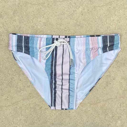Classic Swim Brief | Pastel Bar Stripe